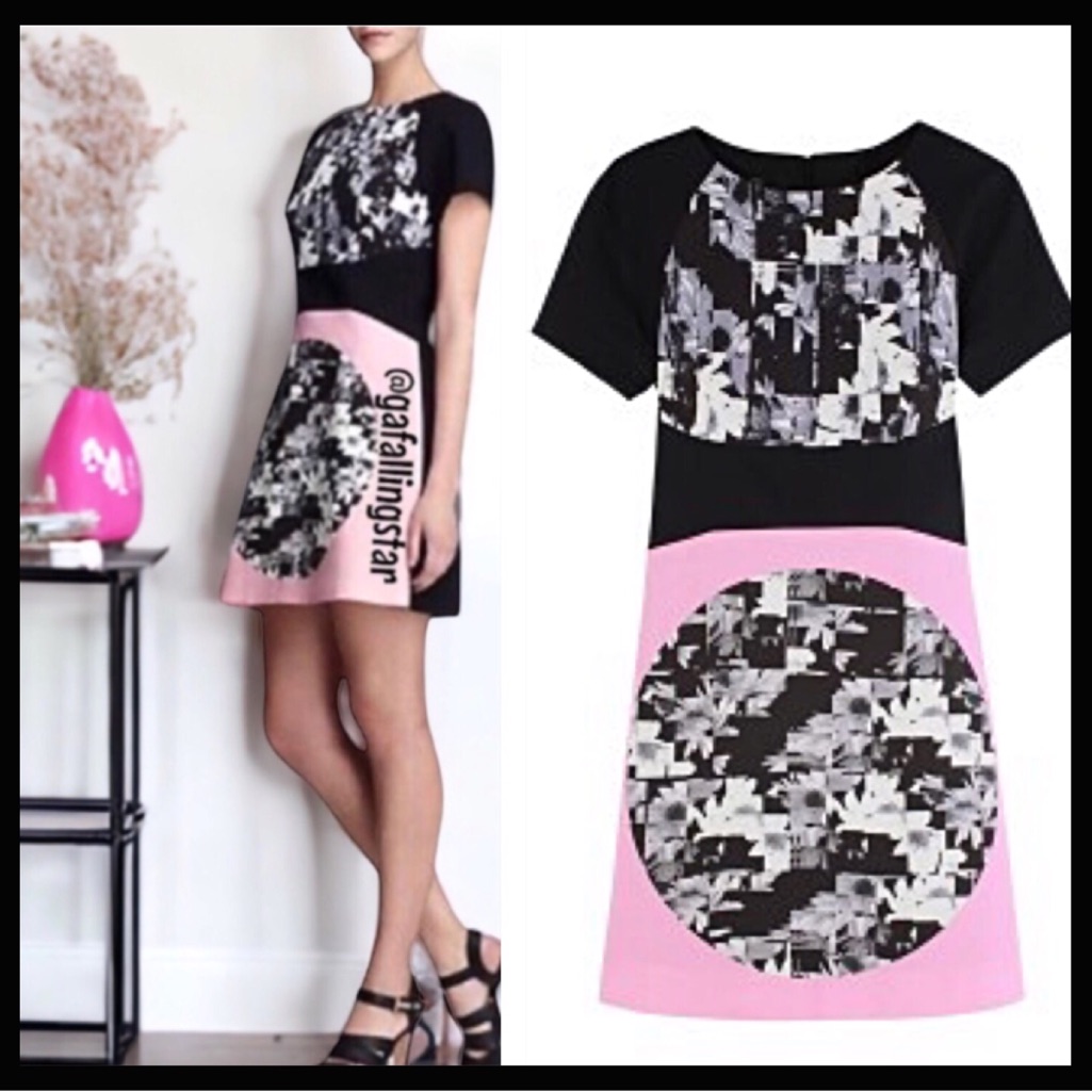 Tibi Arel Paneled Print Mod Mini Dress